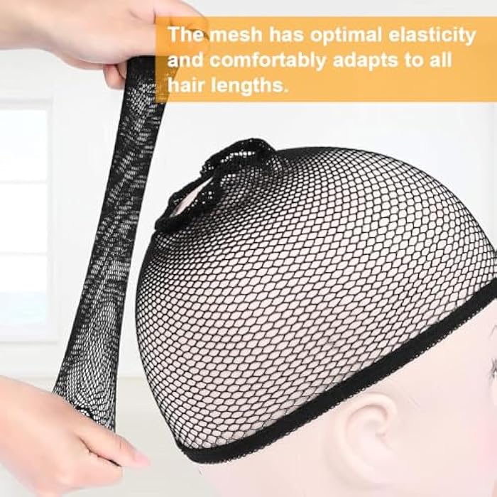 MKEAWWU 3 Pieces Hair Nets, Black Hair Nets, Hair Buns, Hair Nets Hat, Sleeping Hairnet Wrap Bonnet for Invisible Hair Elastic Edge Mesh for Ballet, Dance - Image 4